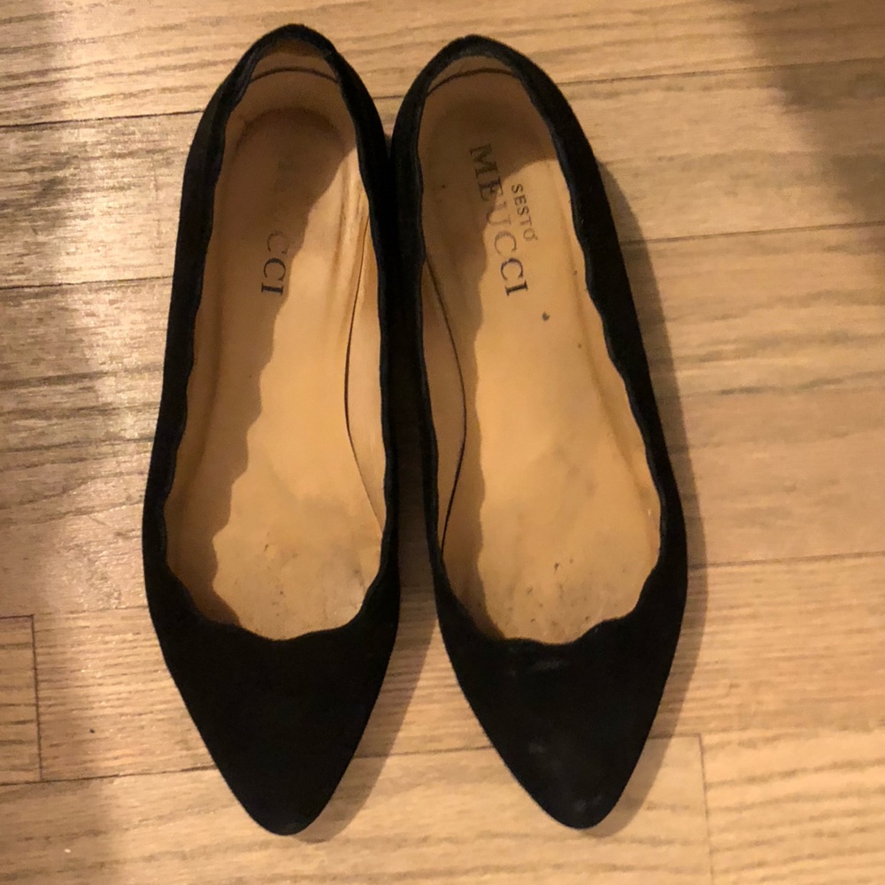 Sesto Meucci suede scalloped shoes